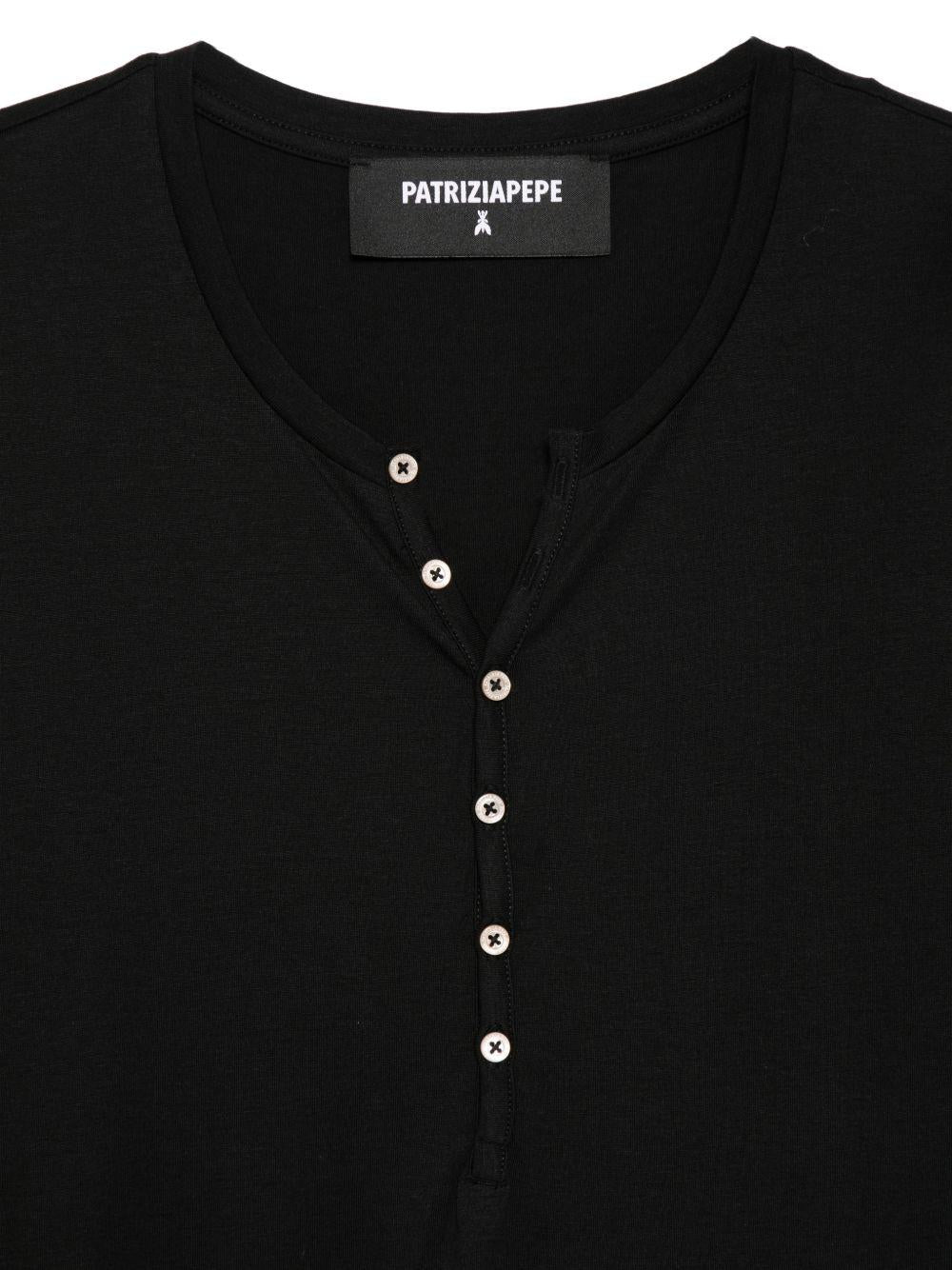T-shirt in lyocell e cotone con bottoni 5M1423JT23 K102 PATRIZIA PEPE 