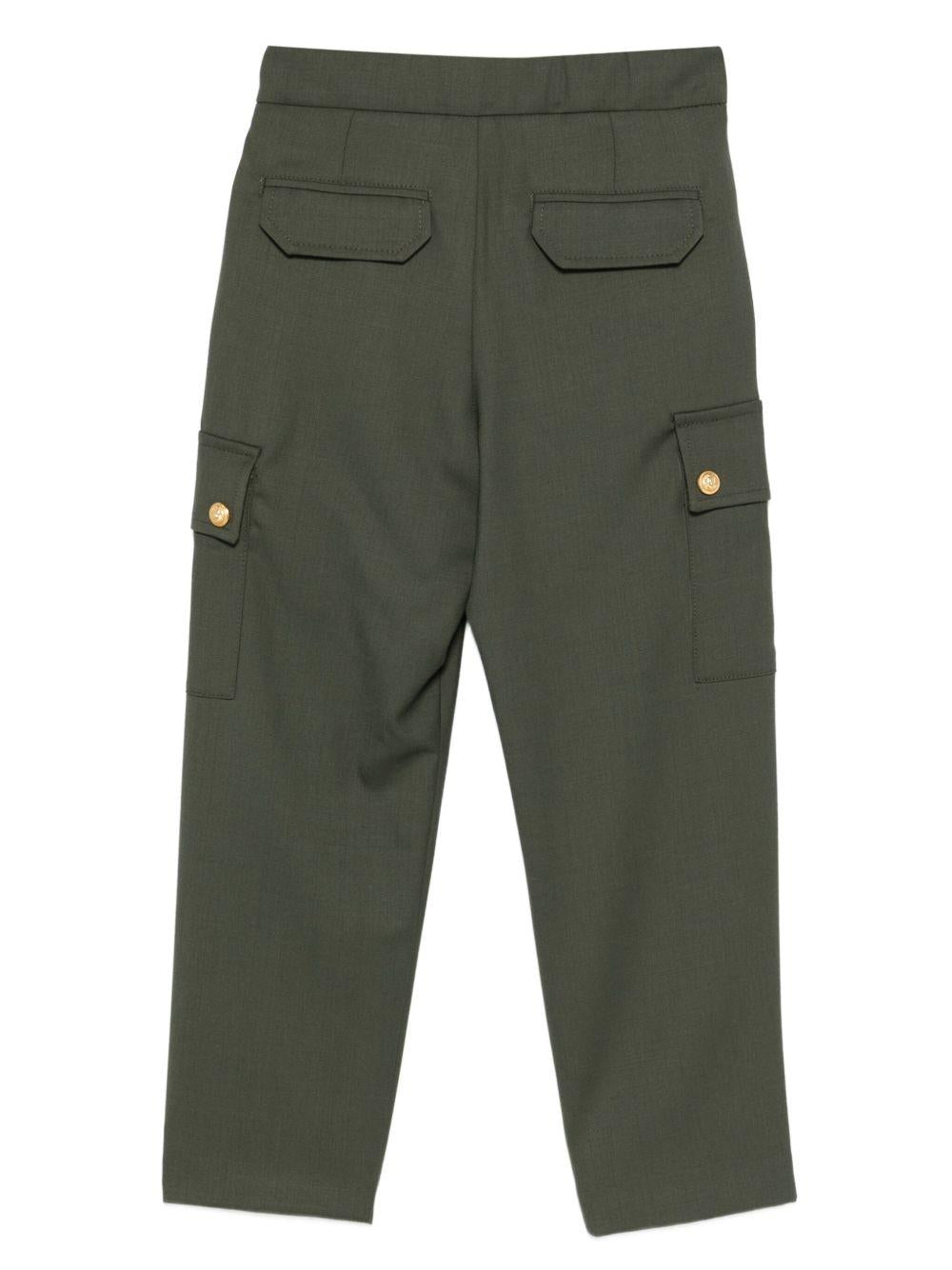 Cargo Verde Oliva con Bottoni BX6Q90I0196 762OR BALMAIN KIDS 