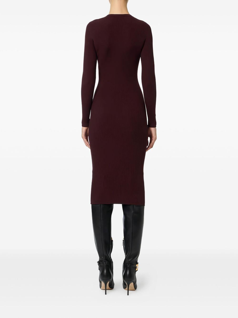 Abito Midi a Coste Rosso Merlot AM10B56E2 EA4 ELISABETTA FRANCHI 