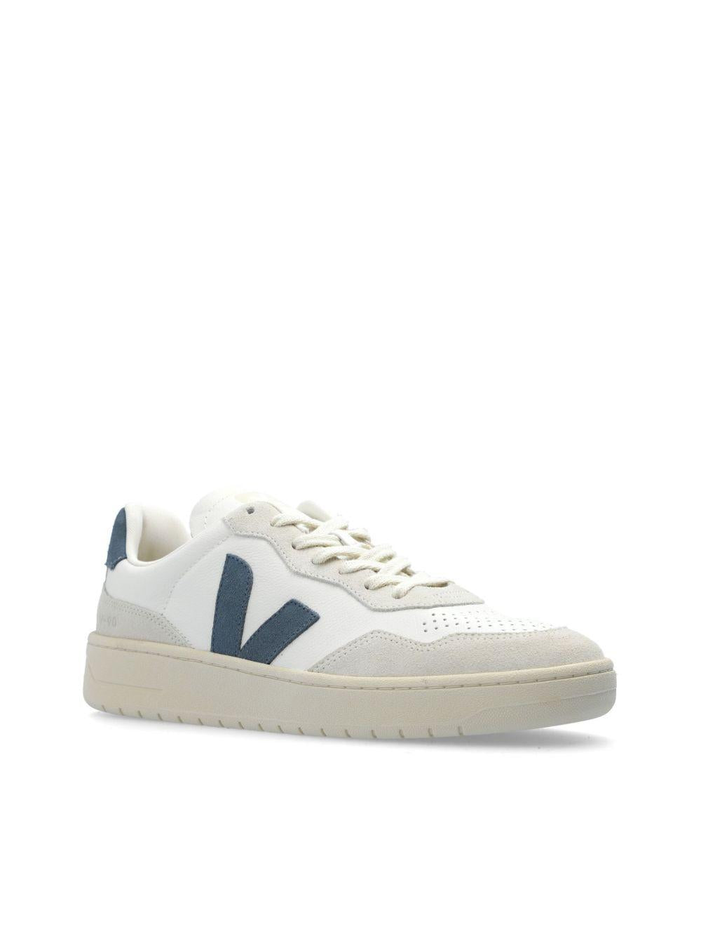 Sneakers in Pelle con Dettagli Scamosciati VD2003845 BIANCOAZZURRO VEJA 