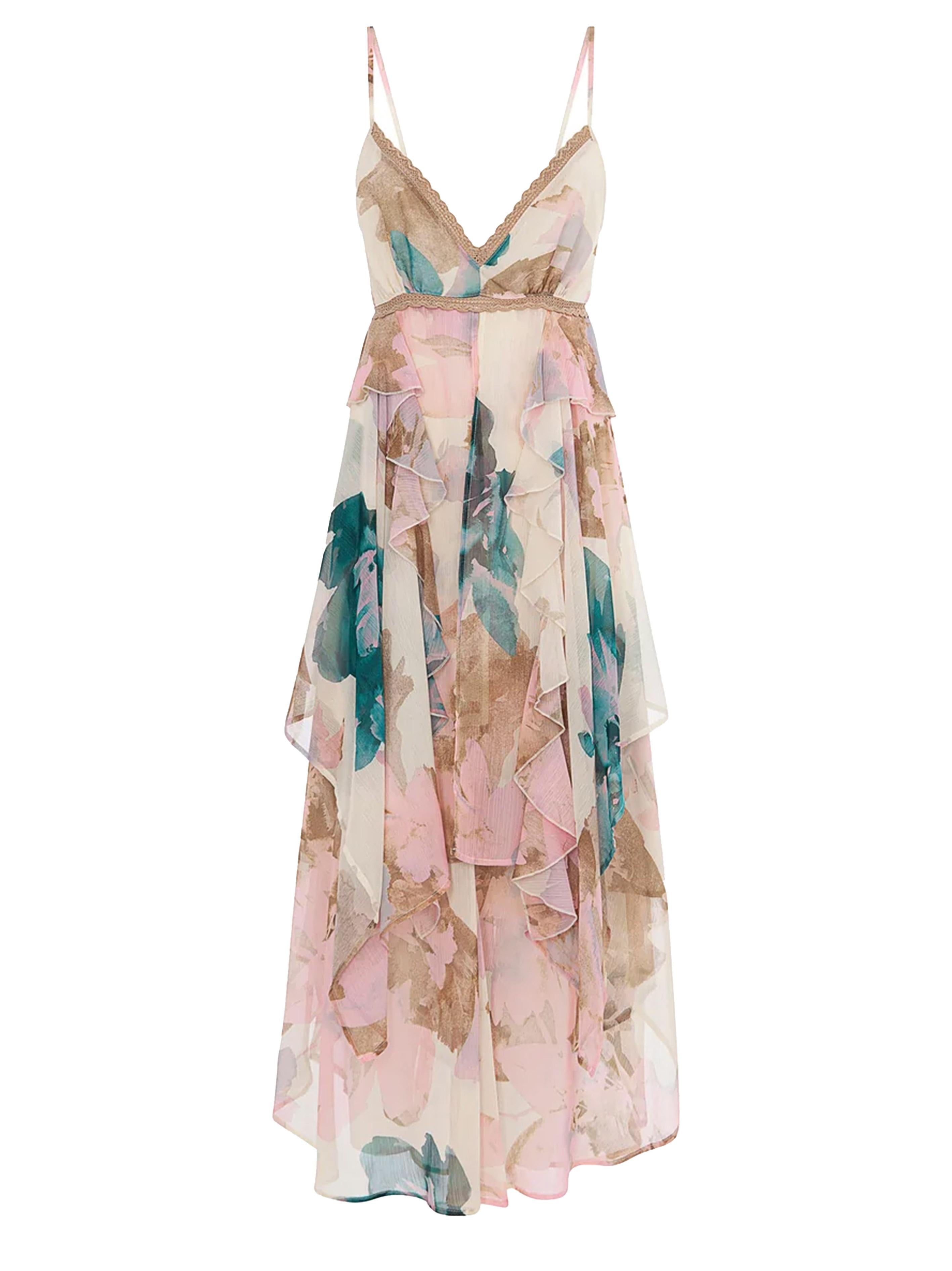 Abito midi multicolor stampa floreale