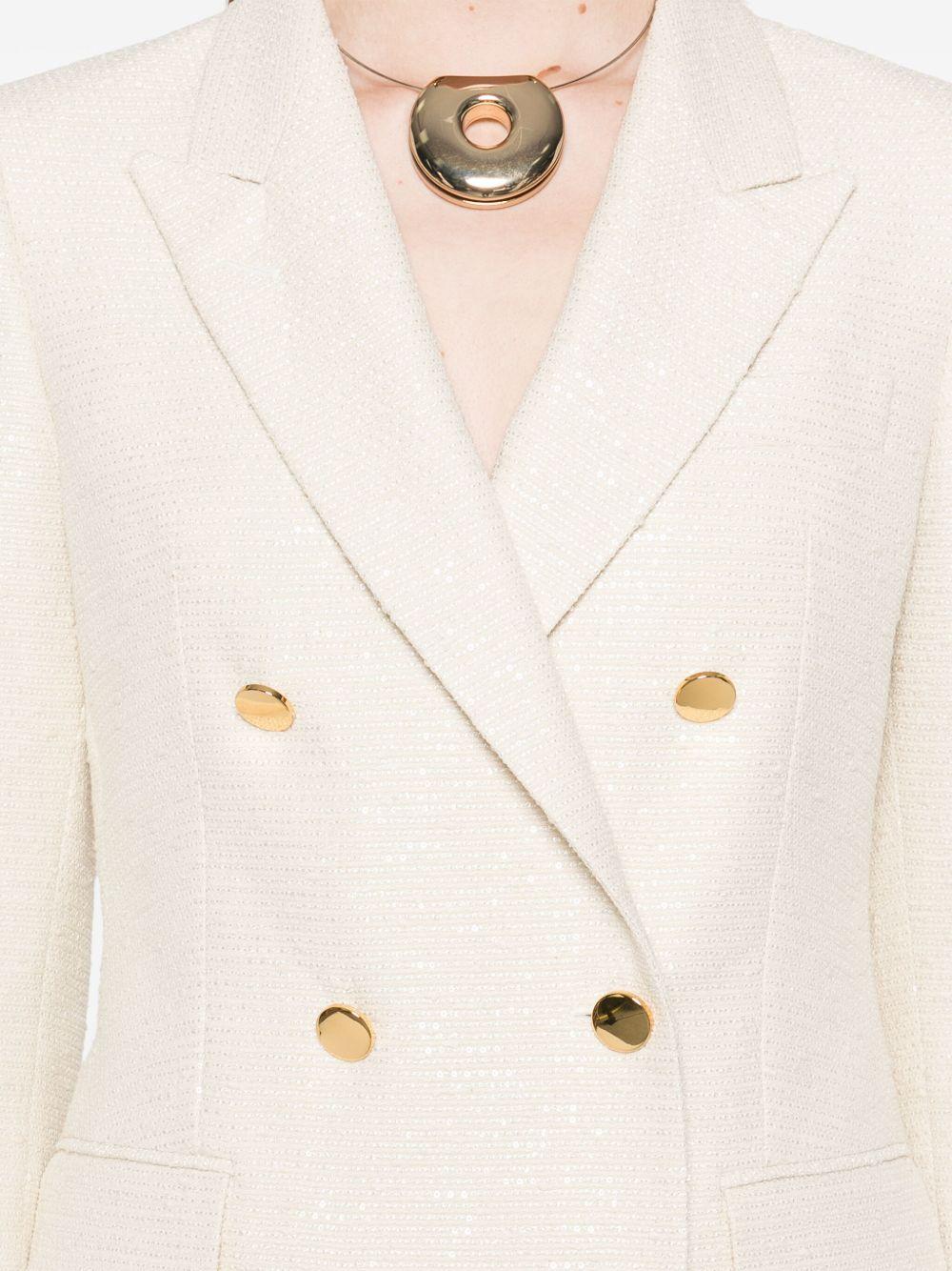 Giacca panna doppiopetto micro paillettes JPARIGI10B970155 A1124 TAGLIATORE 