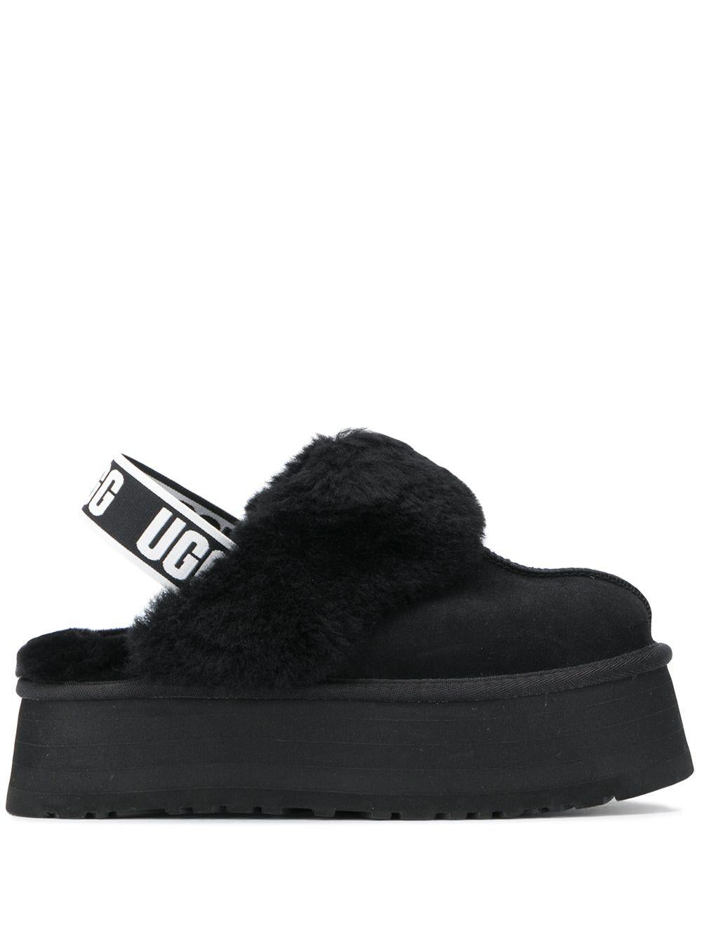 Mules Nere con Zeppa e Pelliccia 1113474 BLK UGG 