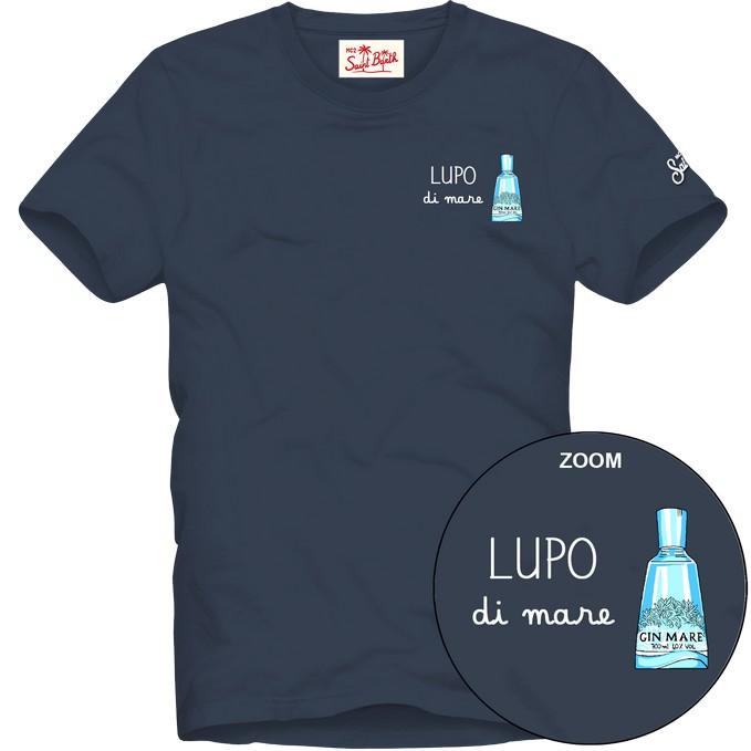 T-shirt in cotone organico con ricamo POT0001 04458L MC2 SAINT BARTH 