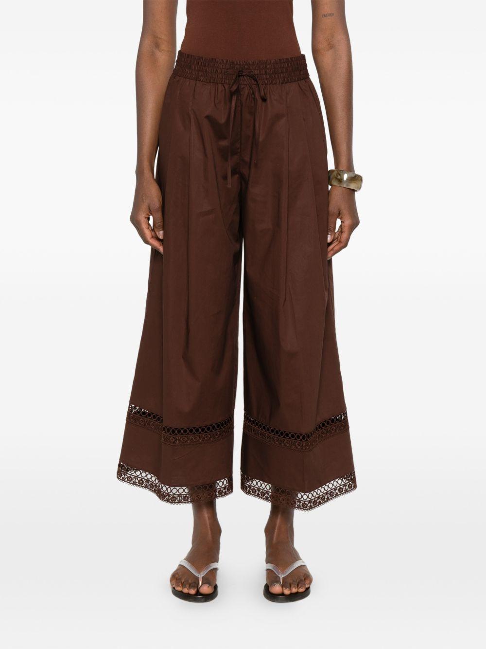 Pantaloni cropped a gamba larga in cotone 261TT2252 12110 TWINSET 