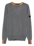 Maglione grigio Marlon 04 a collo giro con polsini a coste