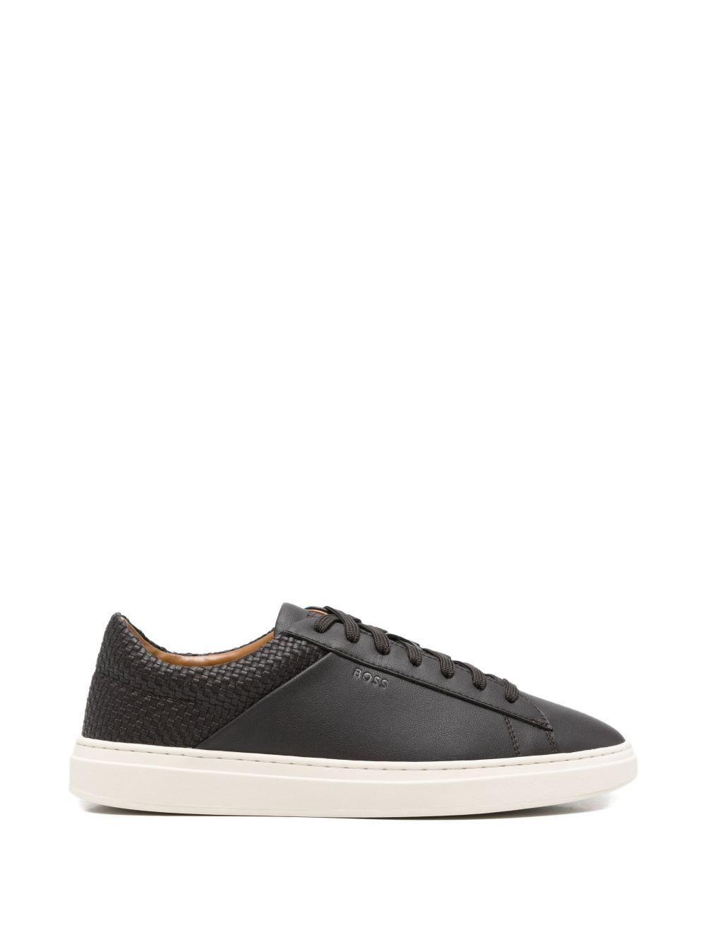 Sneakers in pelle con pannello intrecciato 50563591 207 BOSS 