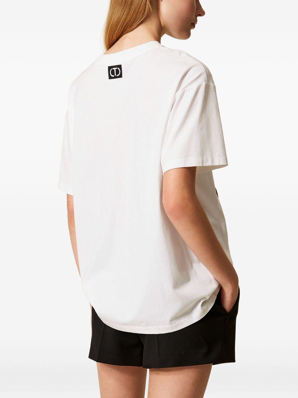 T-shirt Bianca con Ricamo Floreale 252TP2053 00001 TWINSET 