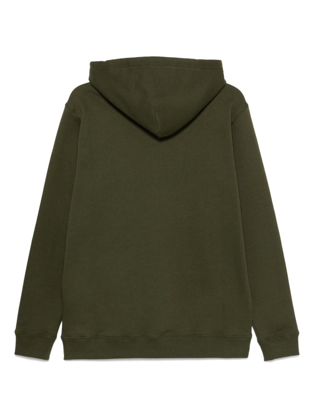 Felpa verde militare logo laterale UF649KF0196HY7 633 DONDUP 