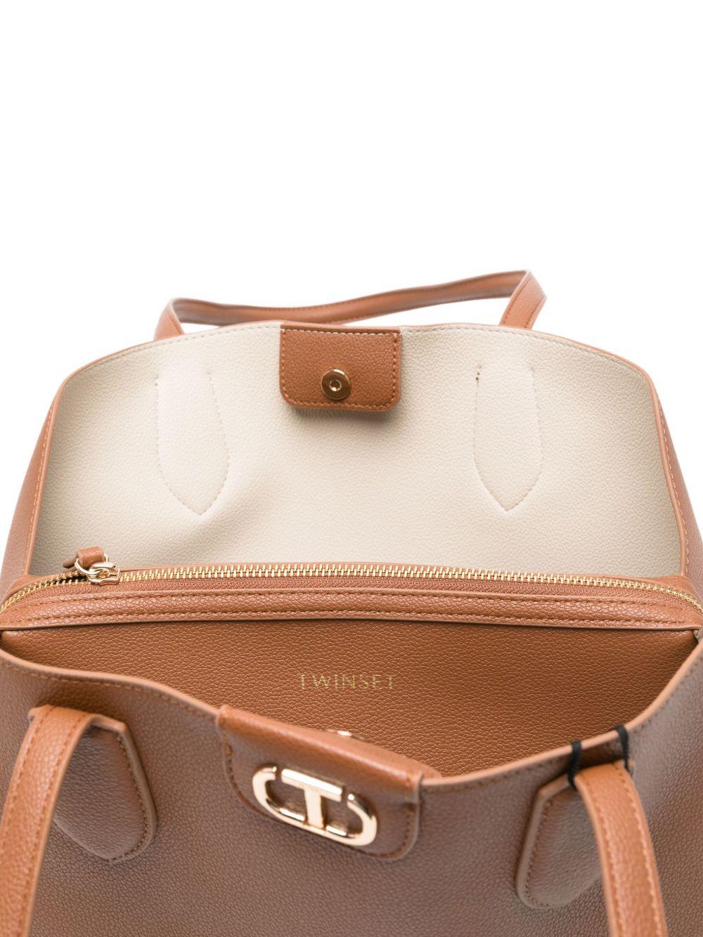 Borsa Tote Marrone con Logo Ovale 252TB7150 12683 TWINSET 