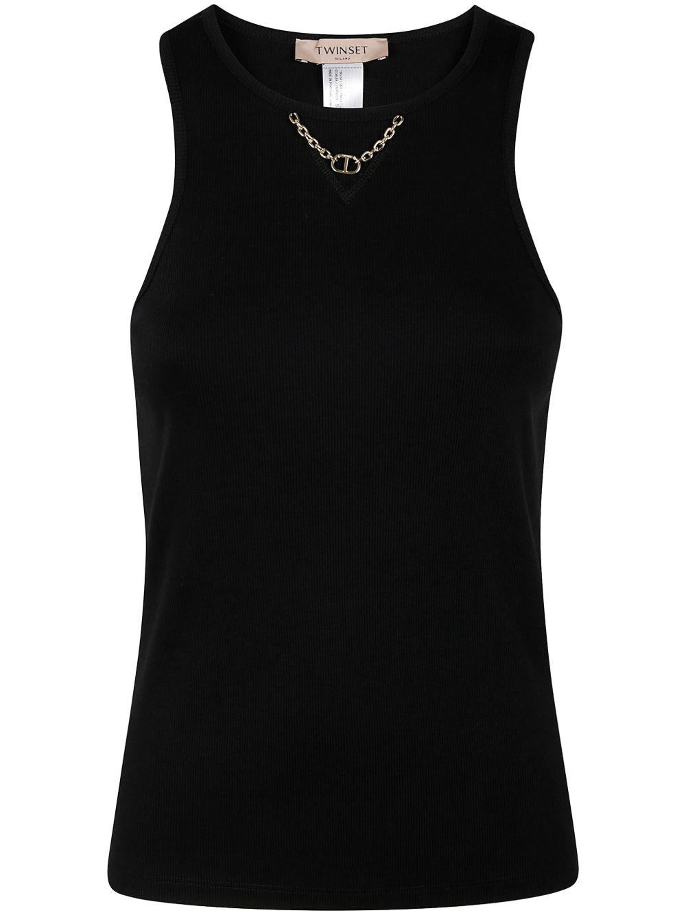 Canotta nera mini catena Oval-T