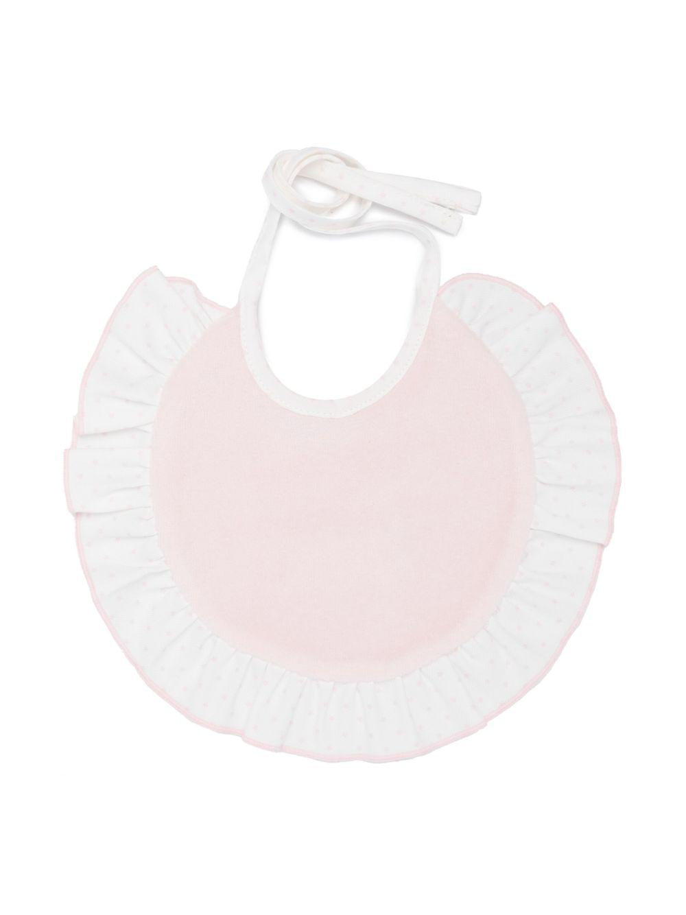 Bavetta rosa ruches con pois
