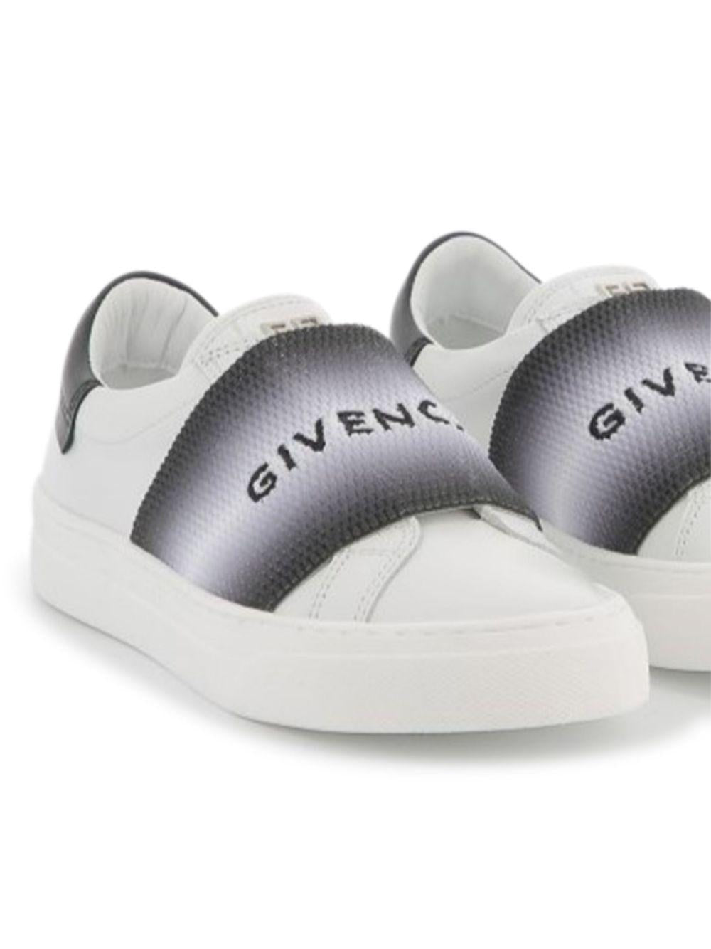 Sneakers bianche banda logata H30673 09B GIVENCHY KIDS 