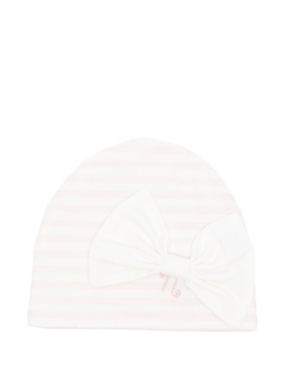 Cappello in cotone a righe con fiocco E26405 ROSA NANAN KIDS 