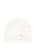 Cappello in cotone a righe con fiocco