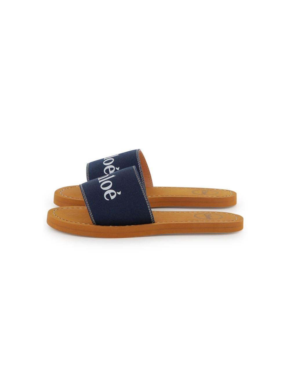 Sandalo fascia logata blu