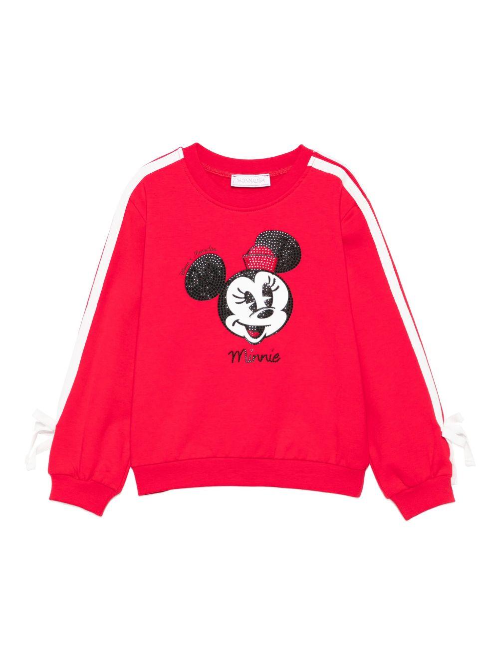 Felpa Rossa con Minnie Mouse e paillettes 19F630NP6004 0043 MONNALISA KIDS 