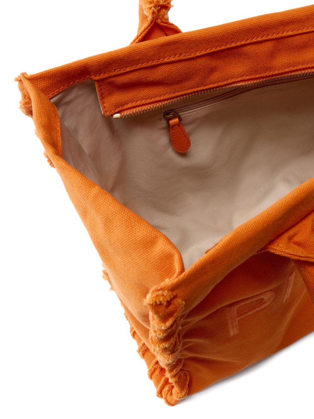 Borsa shopping in cotone con dettagli sfrangiati 106673A3A4 A76 PINKO 