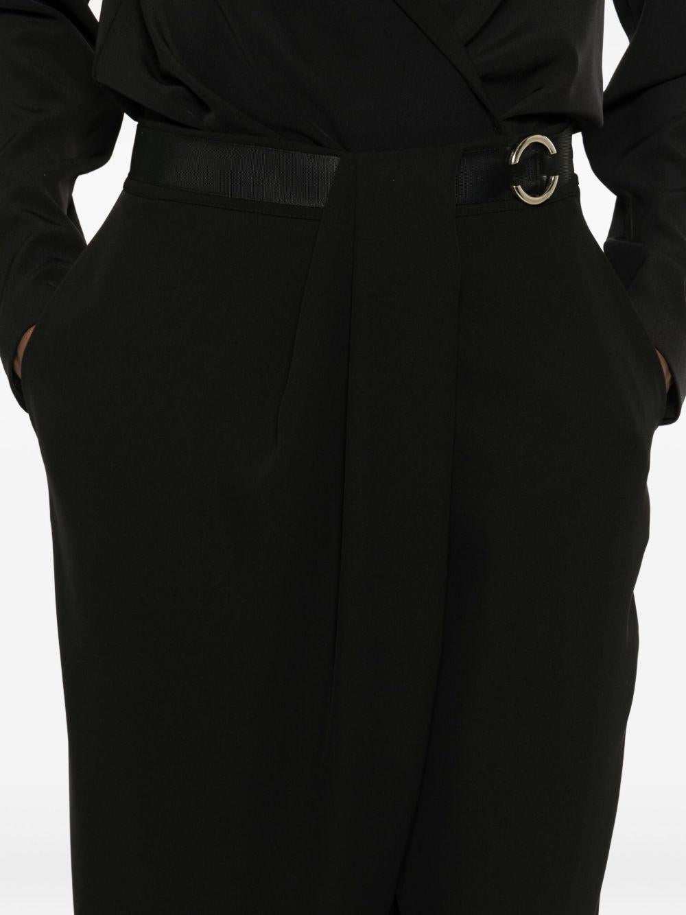 Pantaloni a Vita Alta con Dettaglio ad Anello ED0076 NERO BABYLON EUREKA 