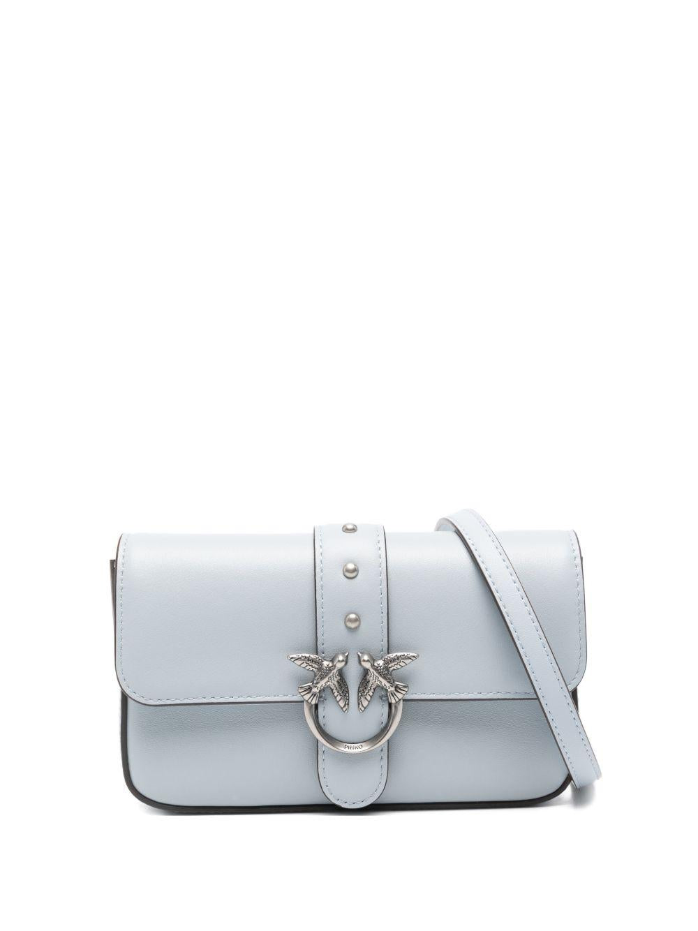 Borsa a spalla con fibbia logo e borchie 105353A0QO E37O PINKO 