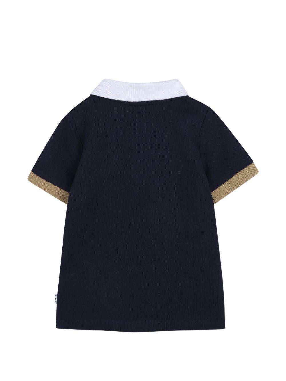 Polo con placca a contrasto J52878 849 BOSS KIDSWEAR 