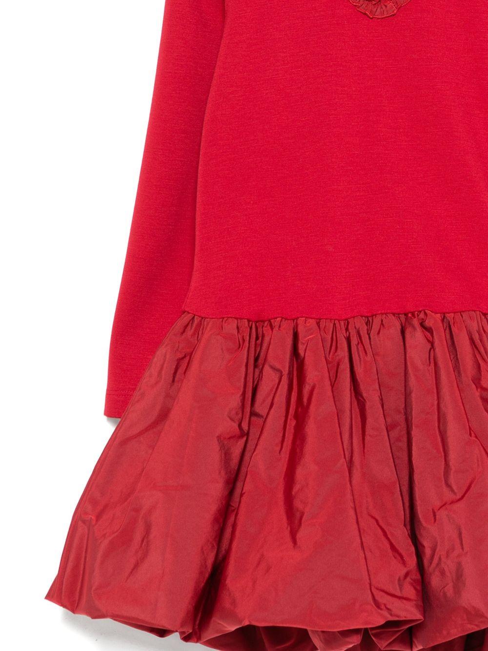 Abito rosso rubino a maniche lunghe 17F9026207 0043 MONNALISA KIDS 