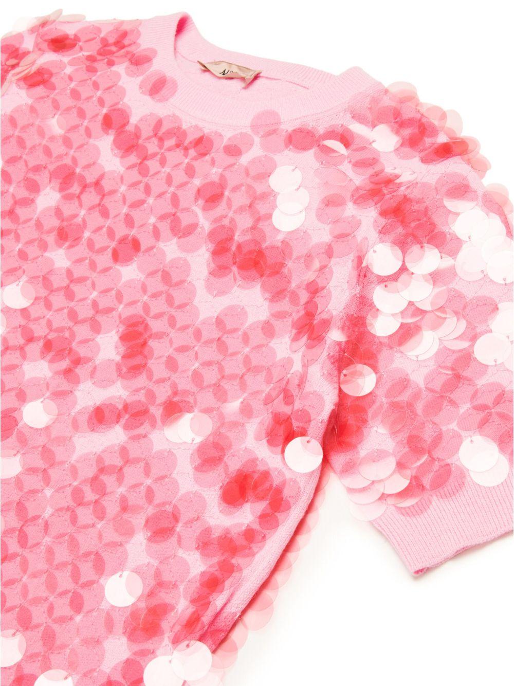 T-shirt rosa  paillettes all-over