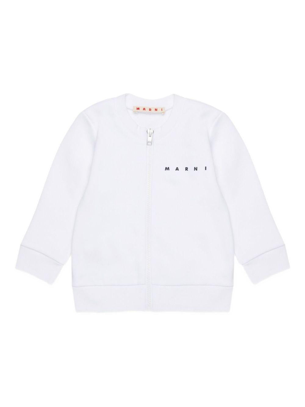 Felpa con zip e logo M01727M00V0 0M100 MARNI KIDS 