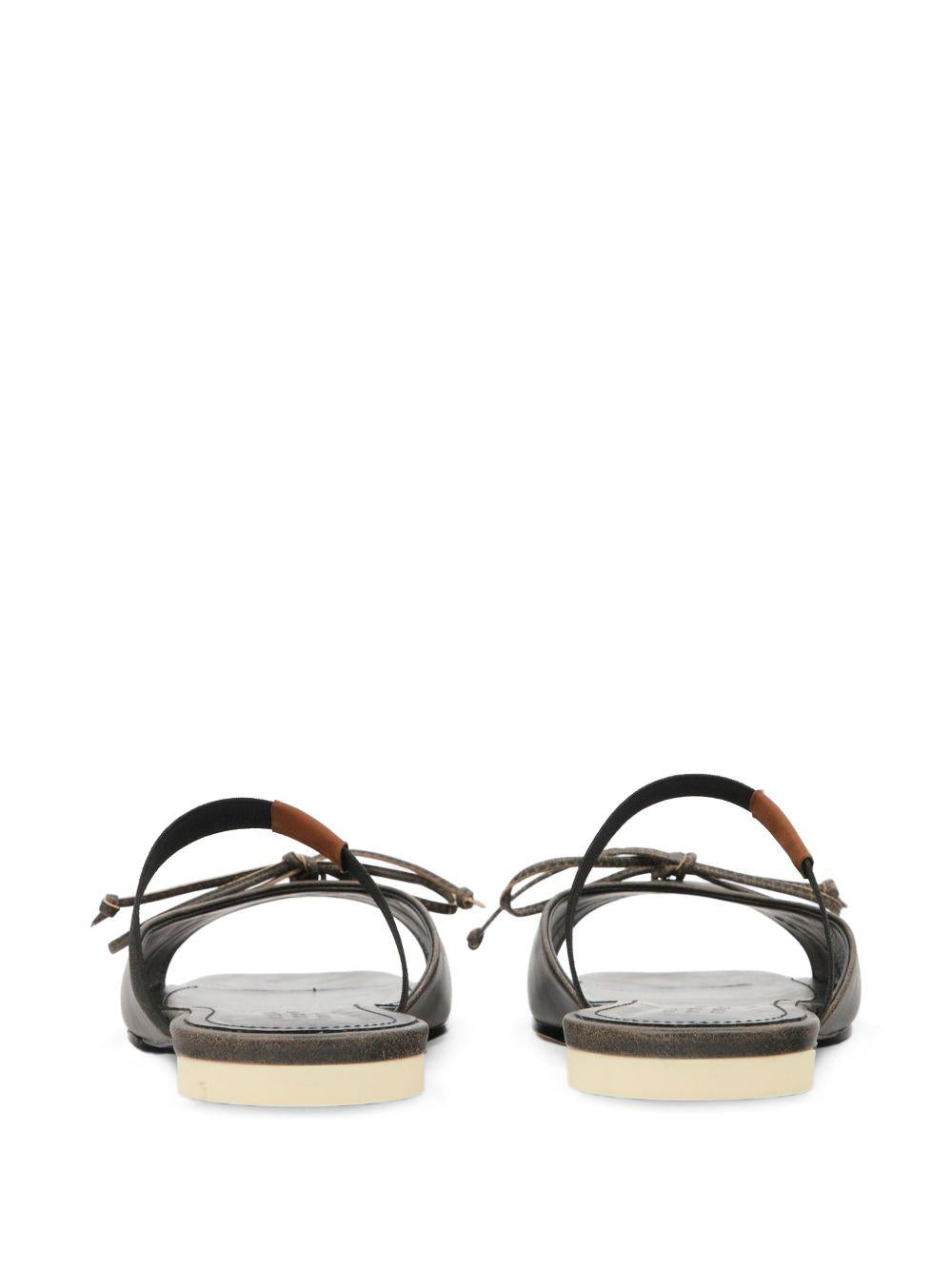 Sandali con fiocco in pelle a punta squadrata S66WP0126P7706 HB495 MM6 MAISON MARGIELA 