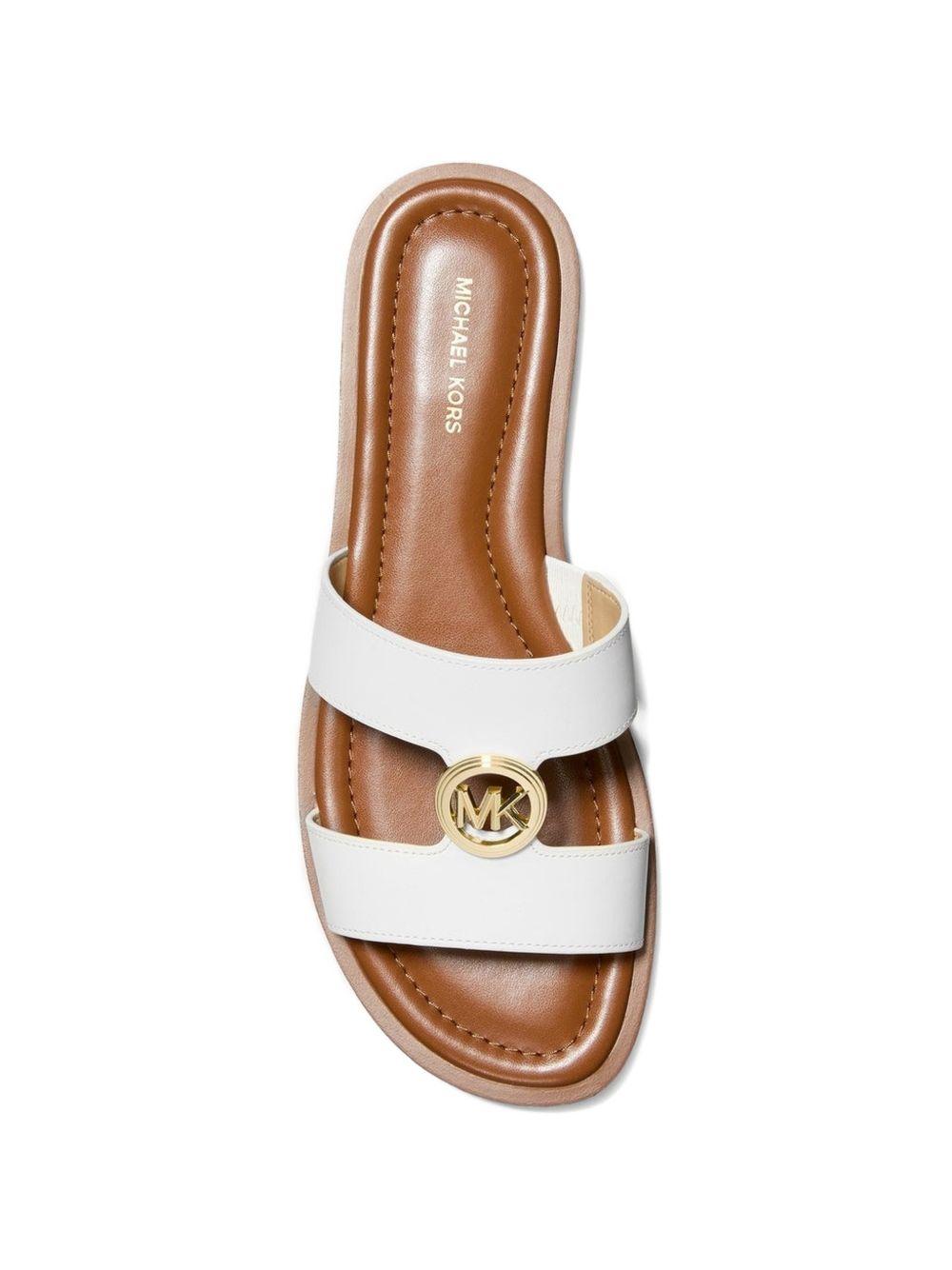 Sandali flat in pelle con dettaglio logo 40S6ERFS2L 085 MICHAEL KORS 