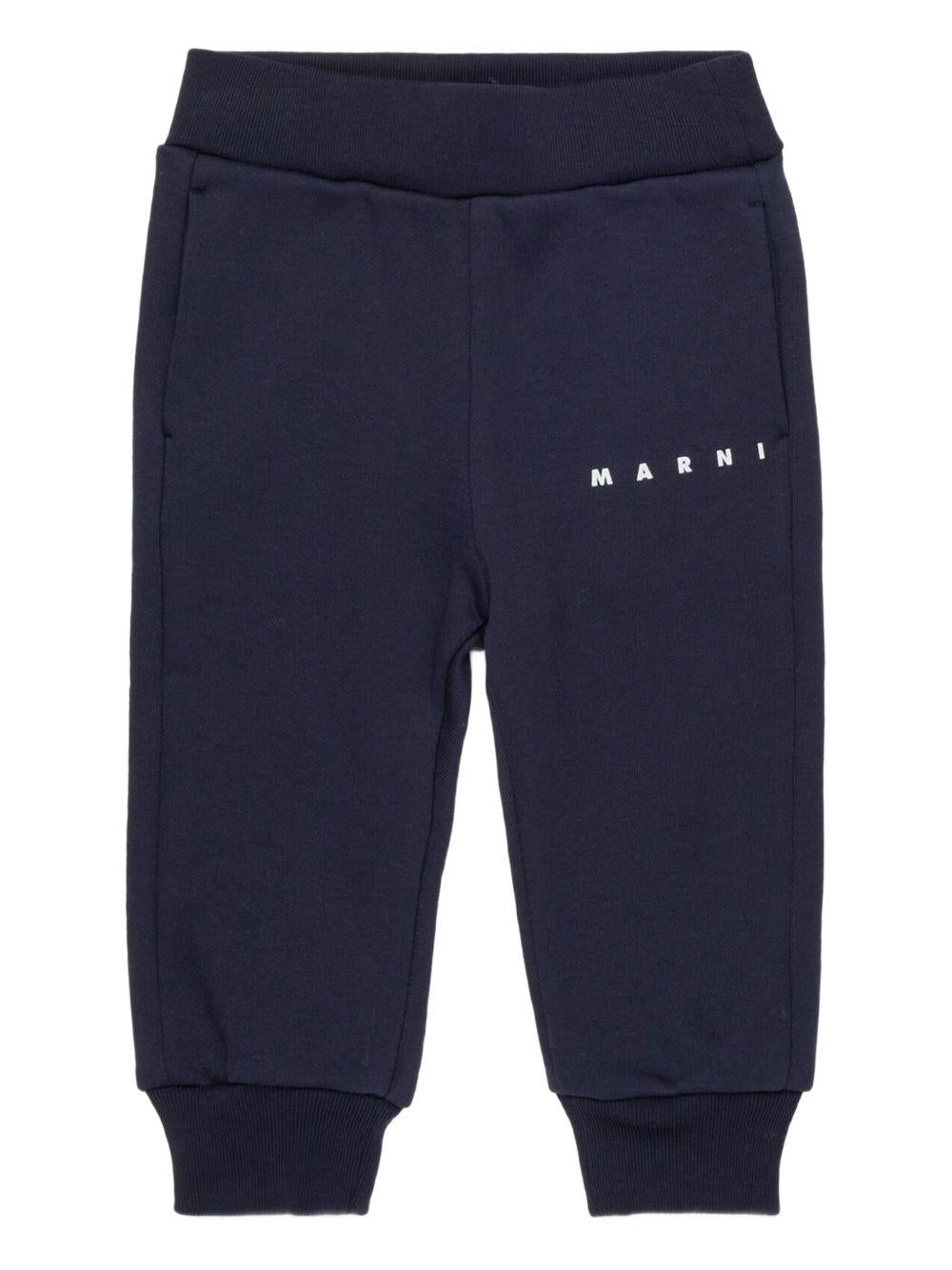 Pantaloni da tuta con stampa con logo M01534M00V0 0M857 MARNI KIDS 