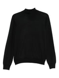 Black turtleneck sweater with long sleeves