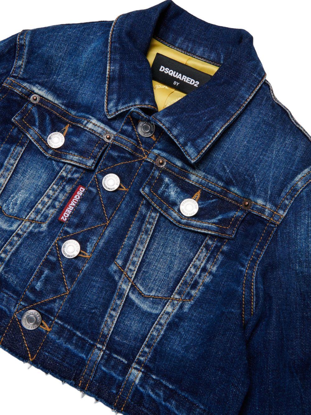 Giacca Denim con Effetto Vissuto DQ3049D0AEZ DQ01 DSQUARED KIDS 