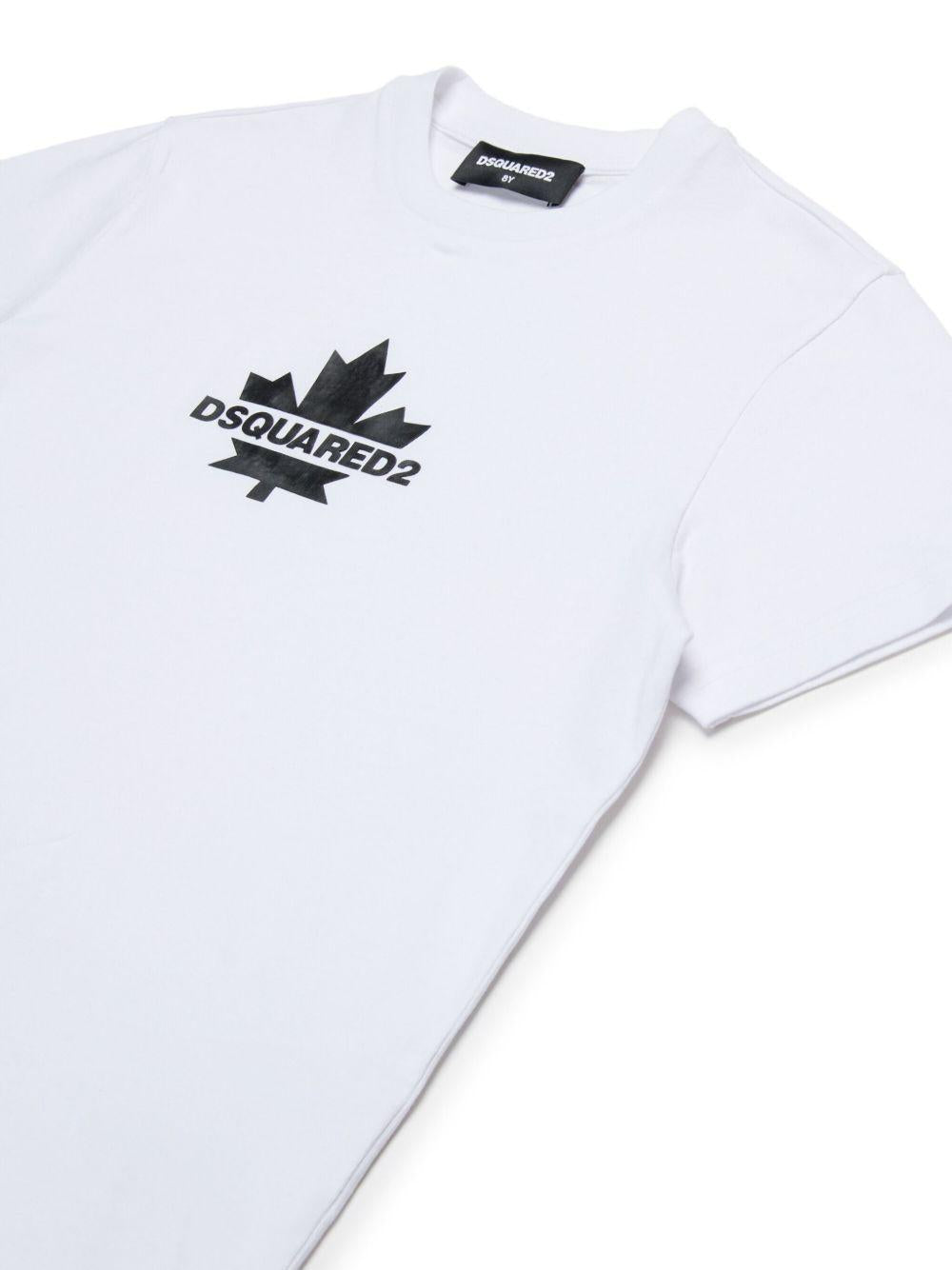 T-shirt bianco logo stampa petto