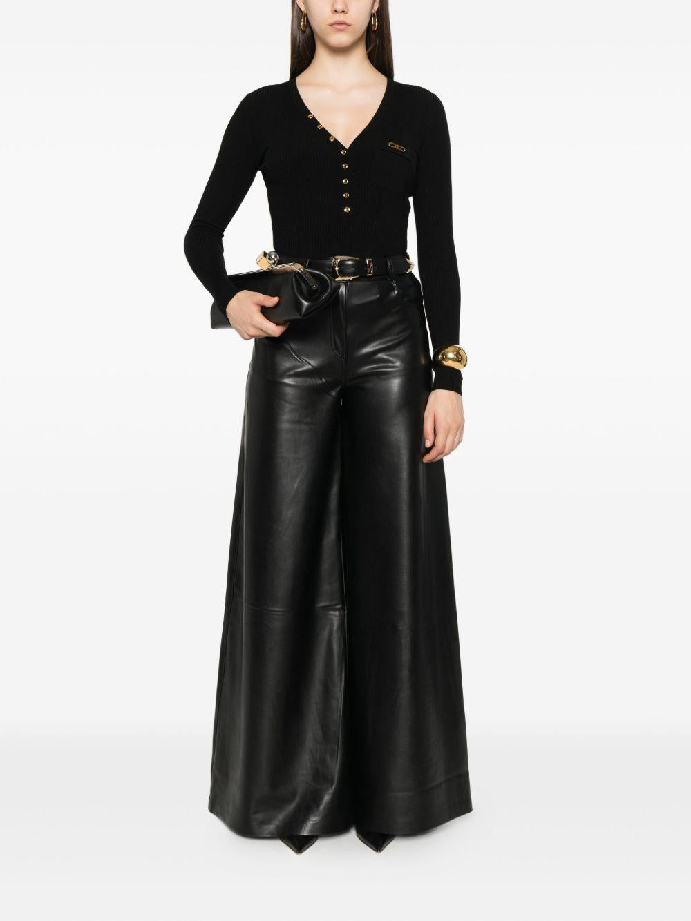Top a Maniche Lunghe con Bottoni Oro MK12B56E2 110 ELISABETTA FRANCHI 