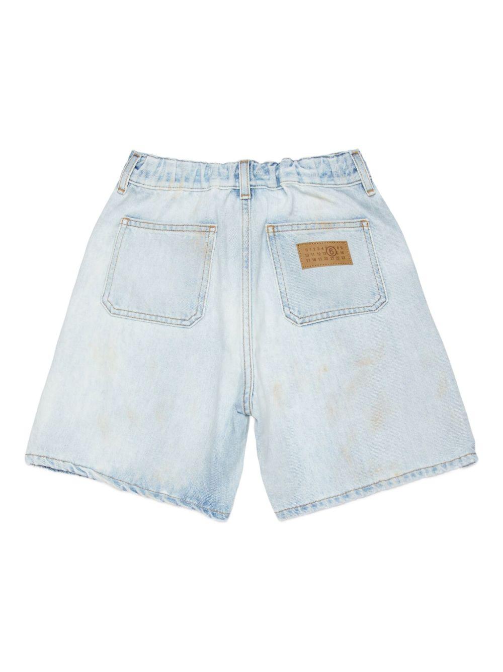 Shorts in cotone effetto vissuto M60998MM06Z M601 MM6 MAISON MARGIELA KIDS 