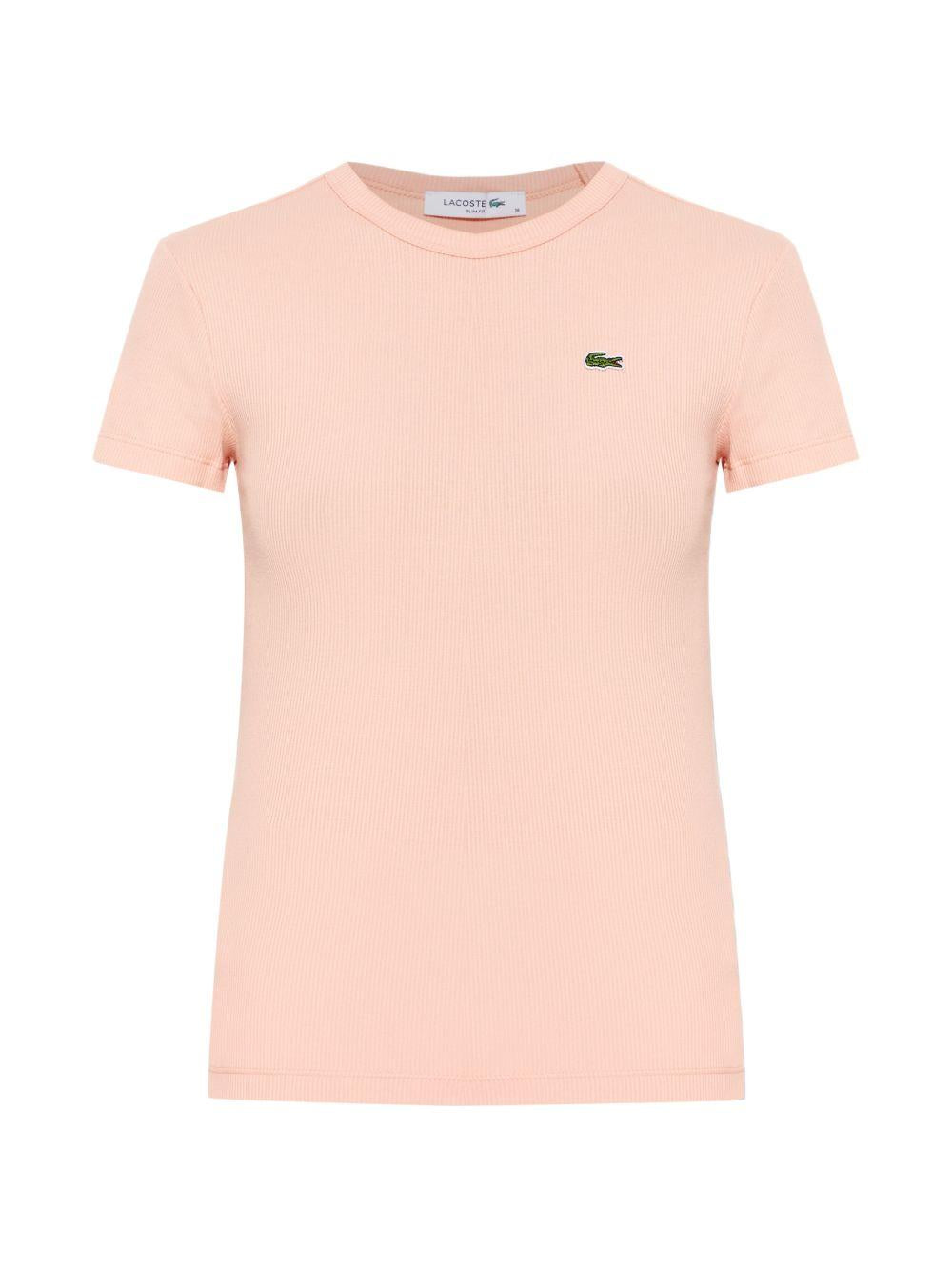 T-shirt a coste con logo coccodrillo TF5538 UI2 LACOSTE 