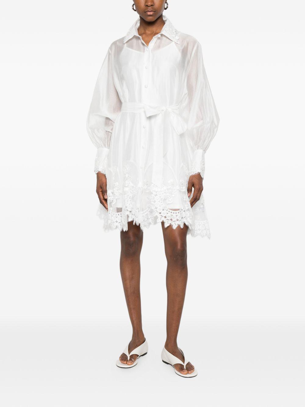 Abito camicia in viscosa con pizzo P26A123 100 PAPERLACE 