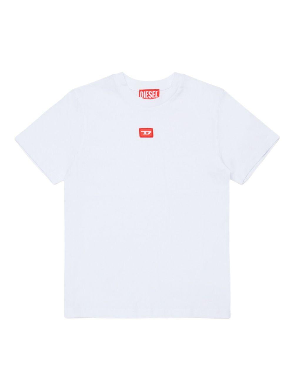 T-shirt Bianca con Logo J025010GRAI K100 DIESEL KIDS 