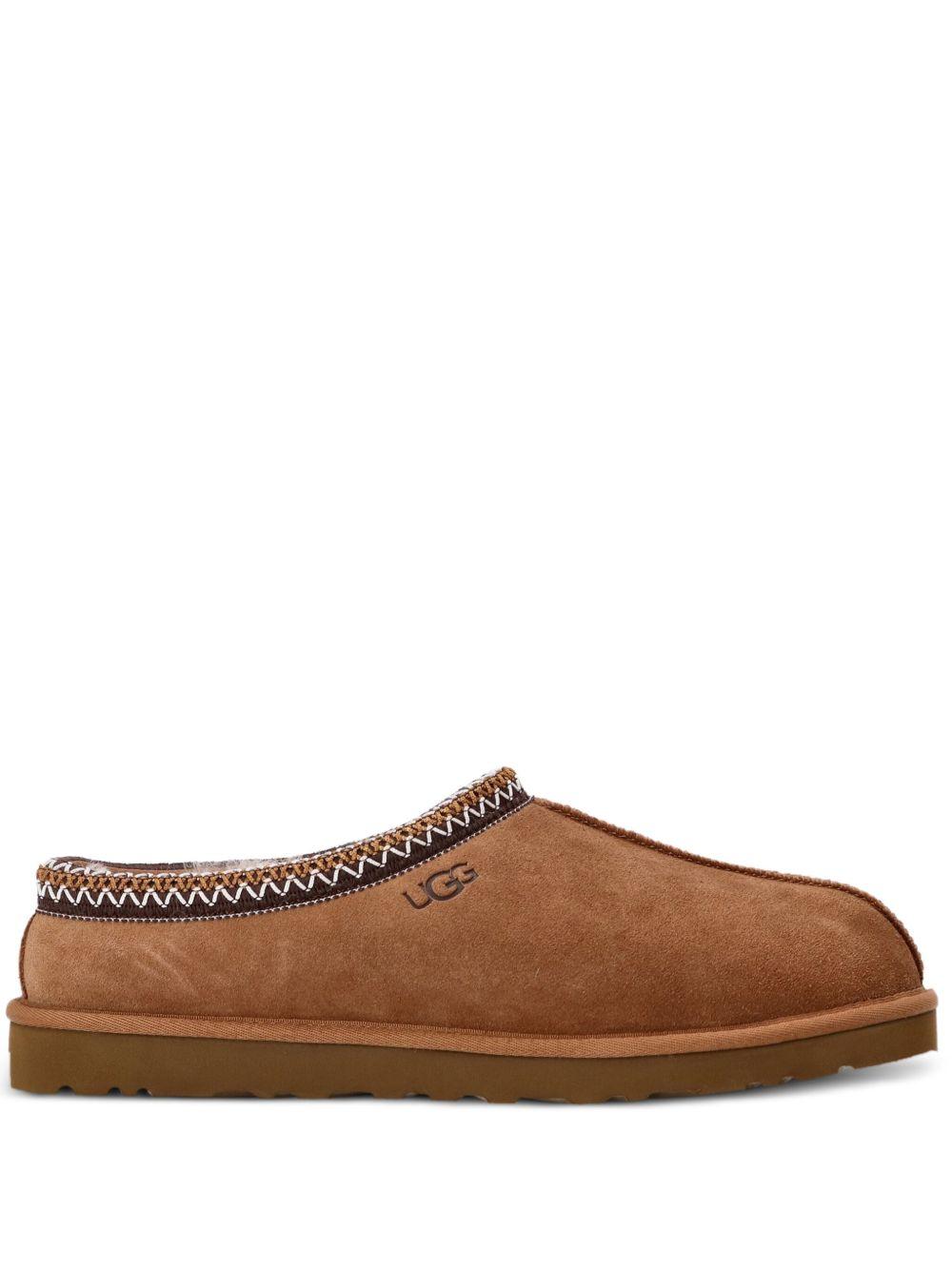 Slippers marroni in pelle scamosciata con cuciture decorative 1174671 CHE UGG 