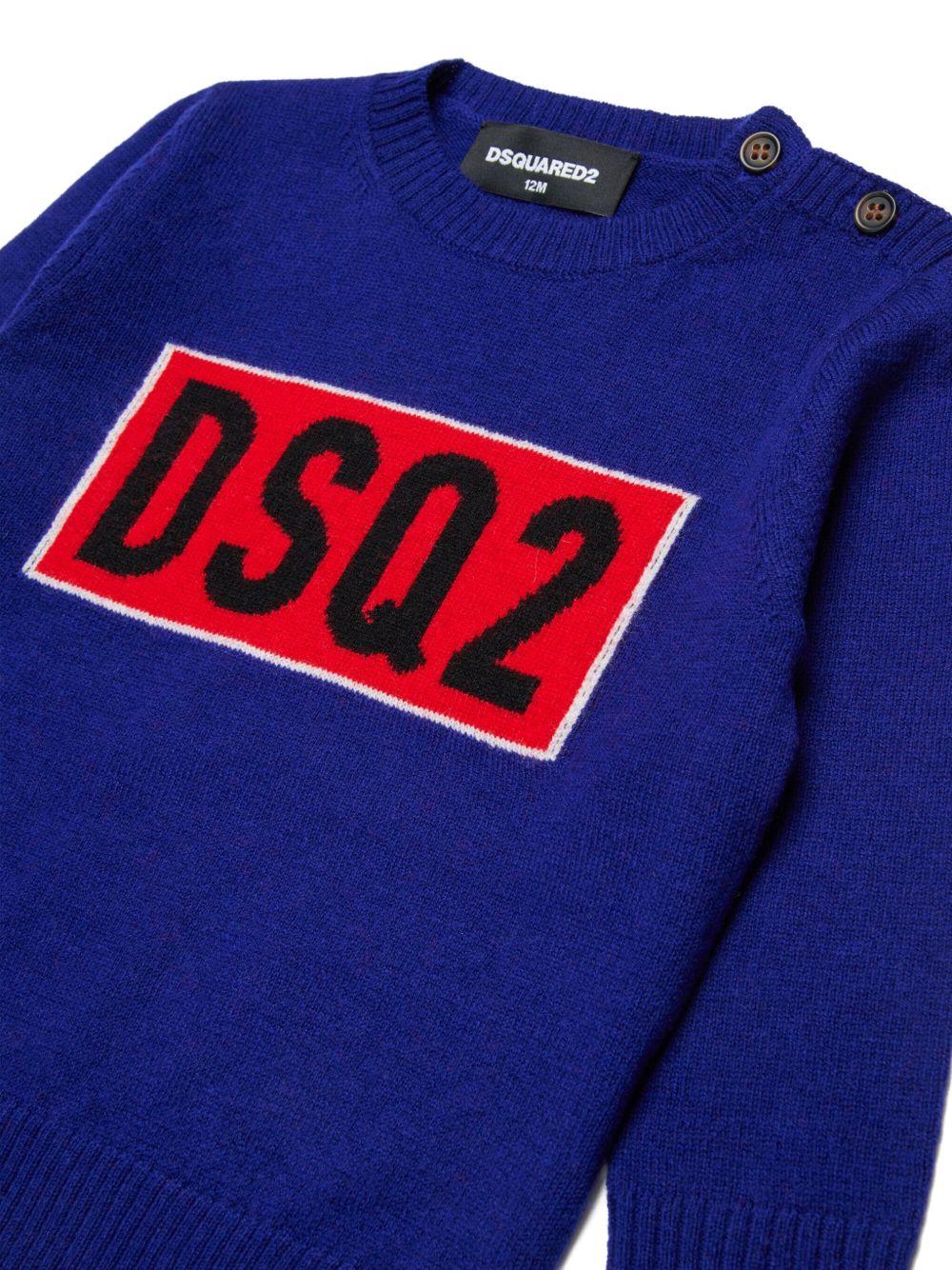 Maglione in Lana con Logo Intarsiato DQ3109D0AFF DQ861 DSQUARED KIDS 