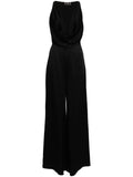 BLACK JUMPSUIT WITH DRAPED NECKLINE