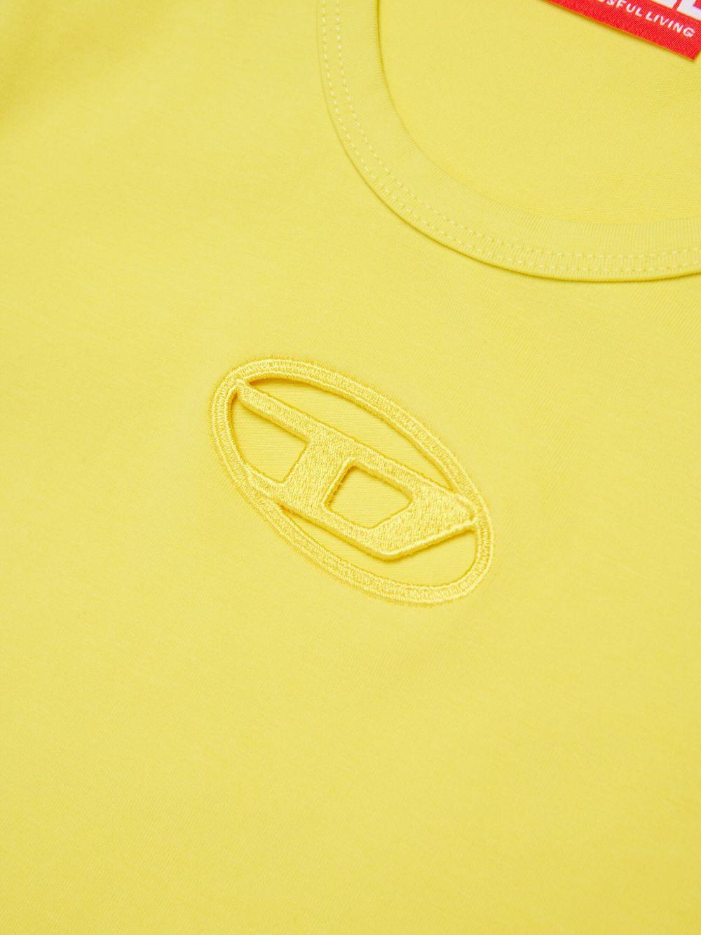 T-shirt gialla Oval-D tono su tono