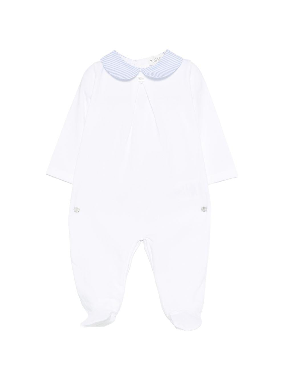 Tutina in cotone con colletto a righe E26126 BIANCO NANAN KIDS 