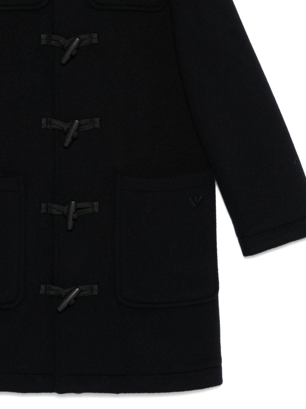 Cappotto nero con chiusura a levetta EB000493AF16038 UB118 EMPORIO ARMANI KIDS 