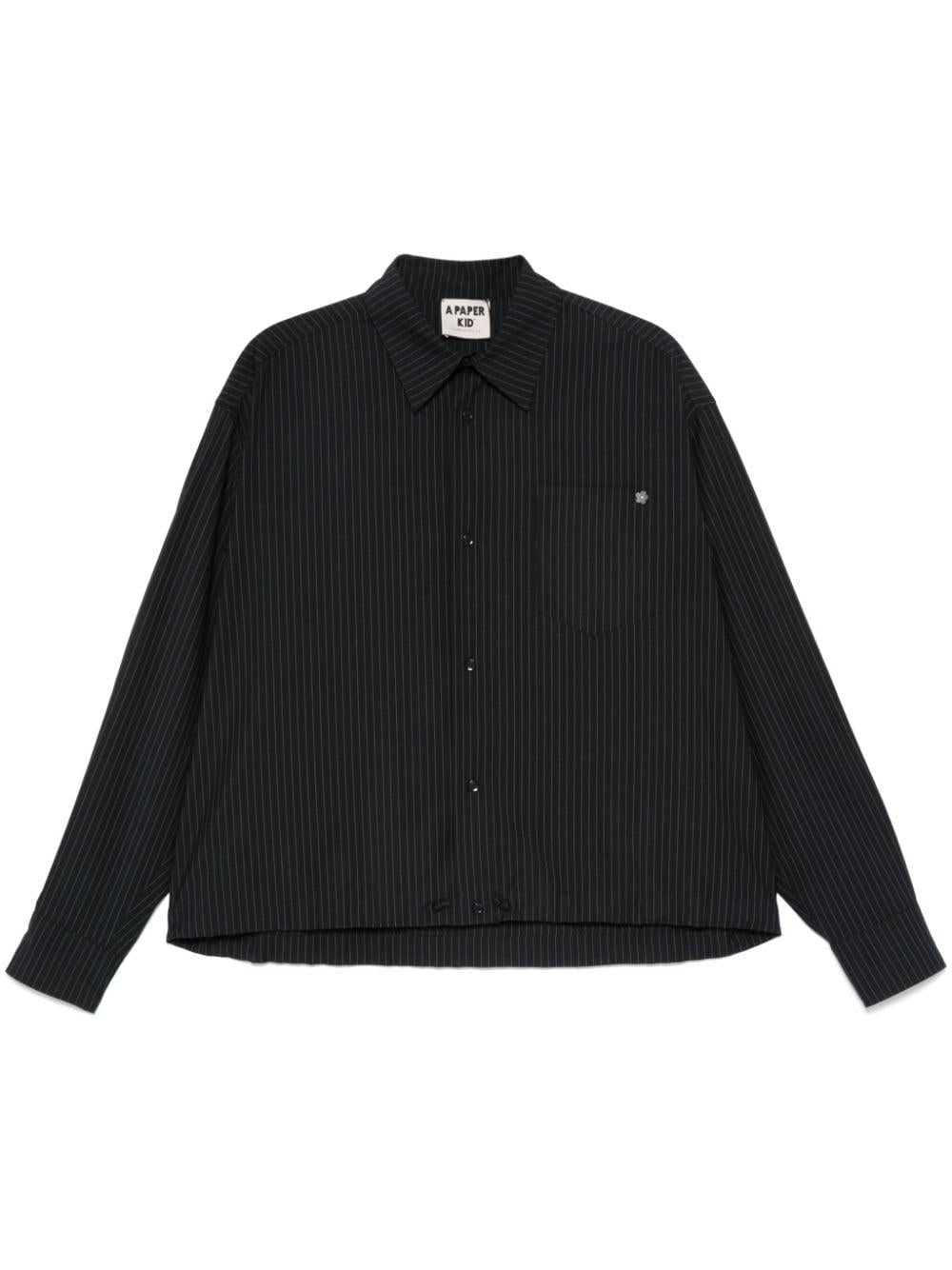 Camicia nera gessata