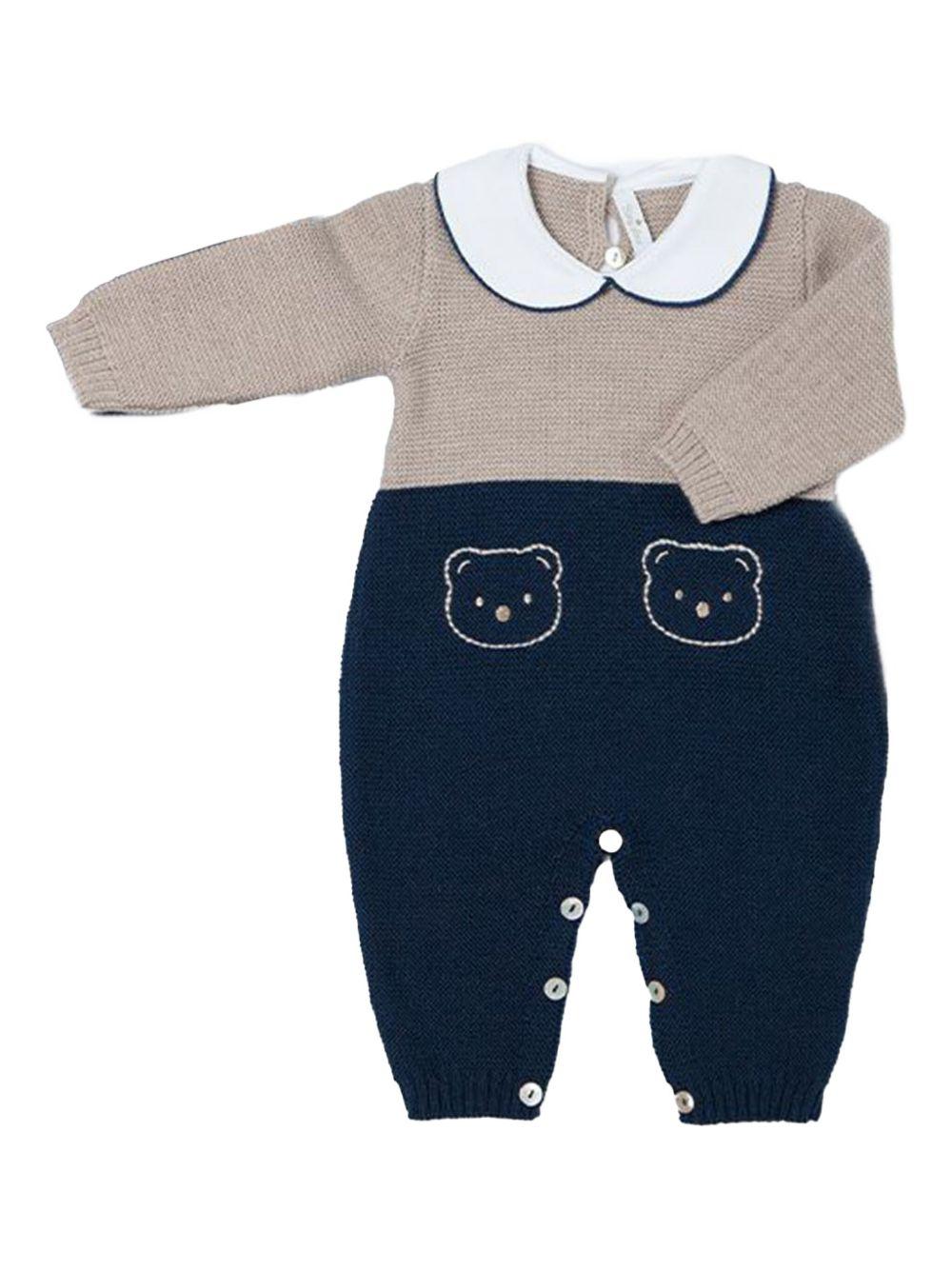 Tutina beige/blu orsetti ricamati LA34323 4837 BABY LORD 