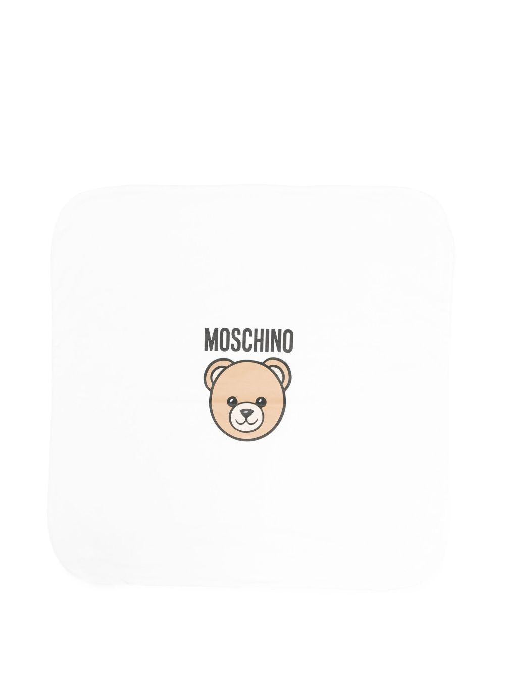 Coperta Bianca con Stampa Orsetto MQB00FLCA40 10063 MOSCHINO KIDS 