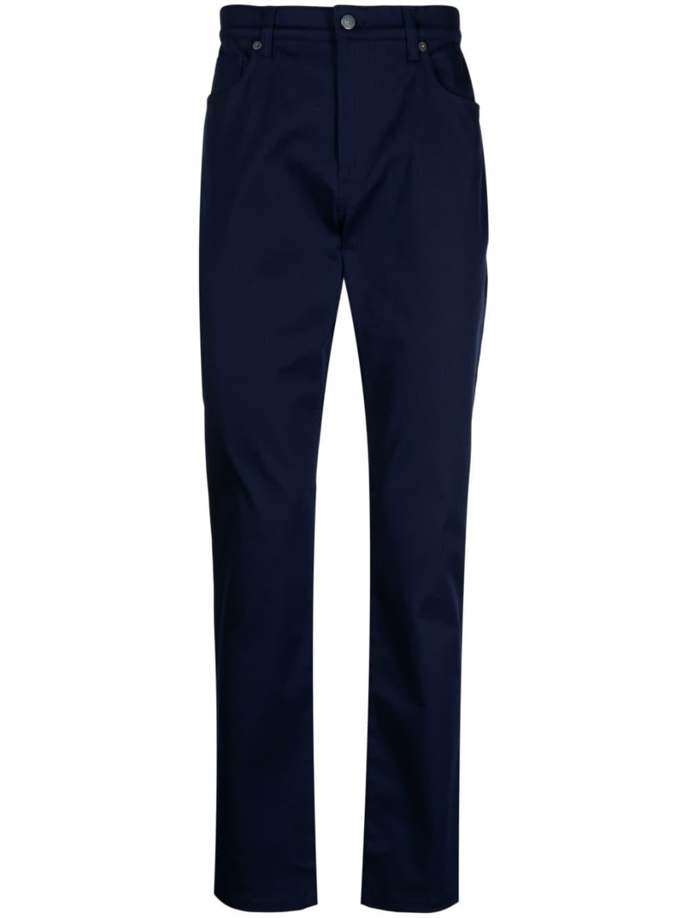 Pantalone blu etichetta logo sul retro
