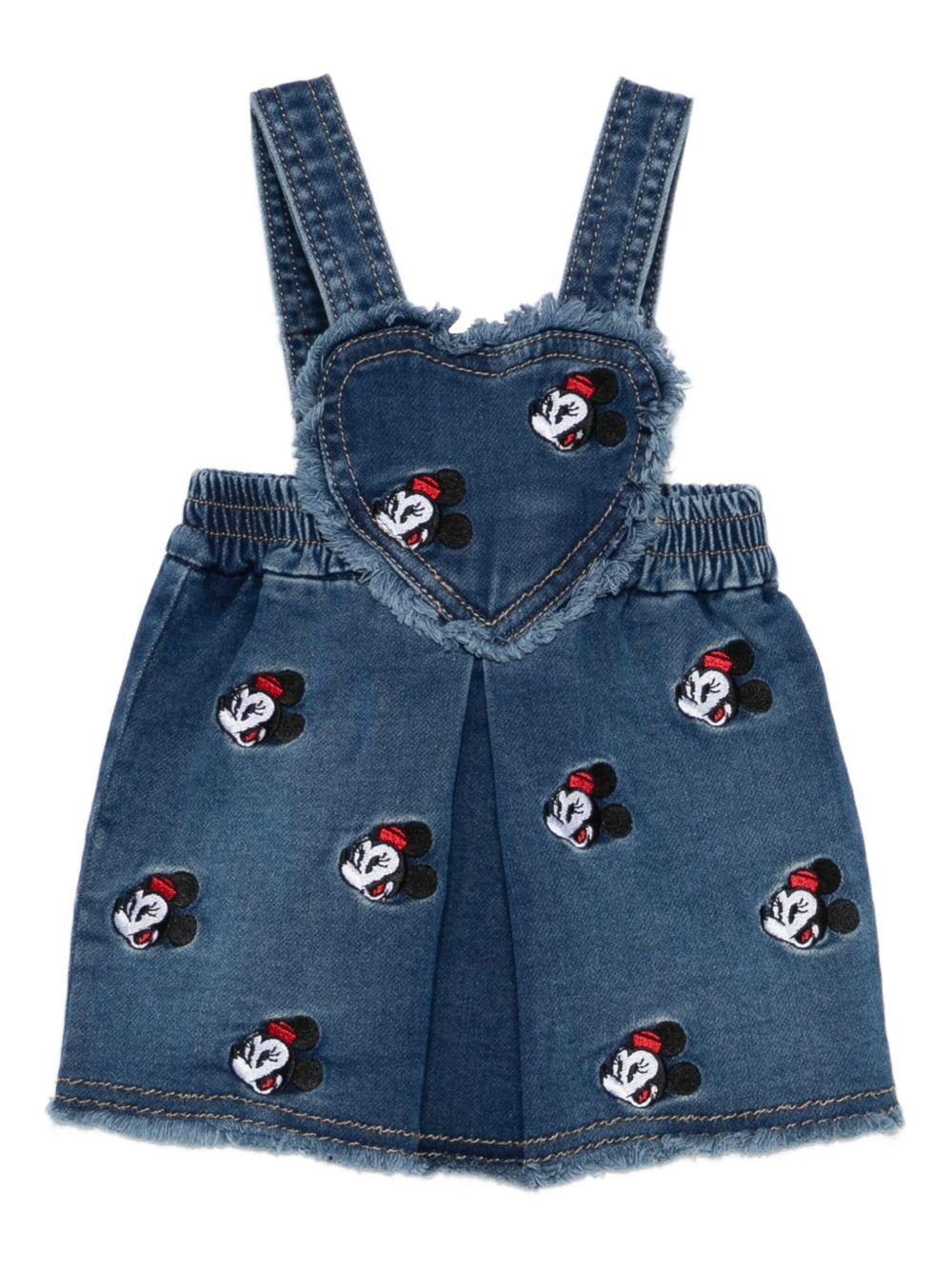 Tutina Denim Blu con Ricamo Mickey Mouse 39F7036043 0055 MONNALISA KIDS 
